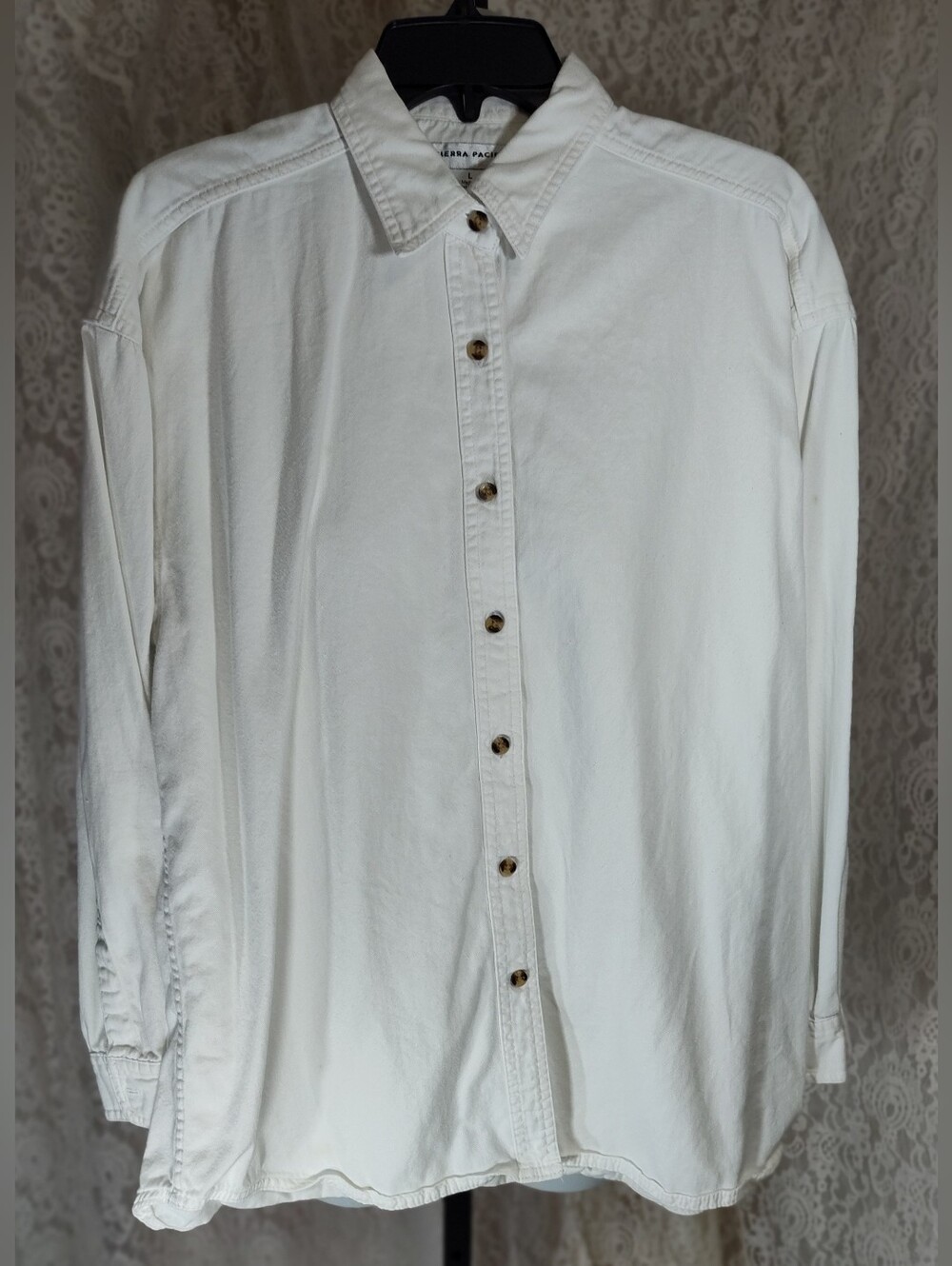 Sierra Pscific Denim White Button-Up Shirt - Classic Long Sleeve